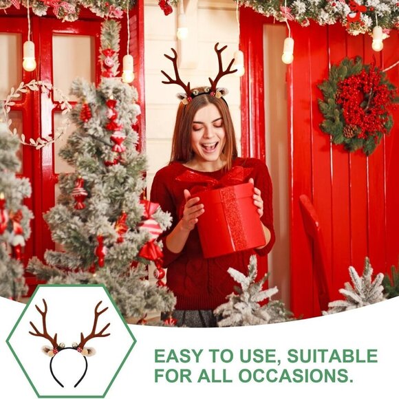 Reindeer Antler Headband Christmas Costume Festive Party Cosplay Holiday Accesso main image 7